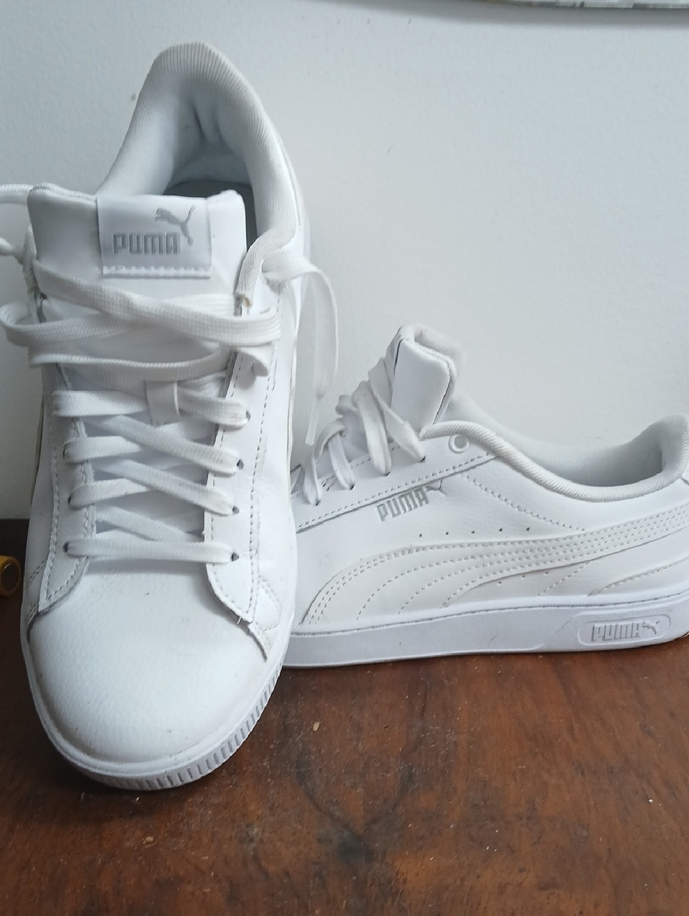 Puma White Low-Top Leather Sneakers